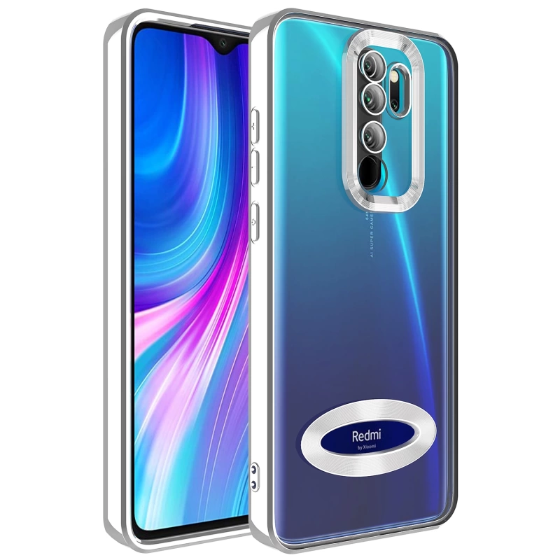 Xiaomi Redmi Note 8 Pro Kılıf Kamera Korumalı Logo Gösteren Zore Omega Kapak