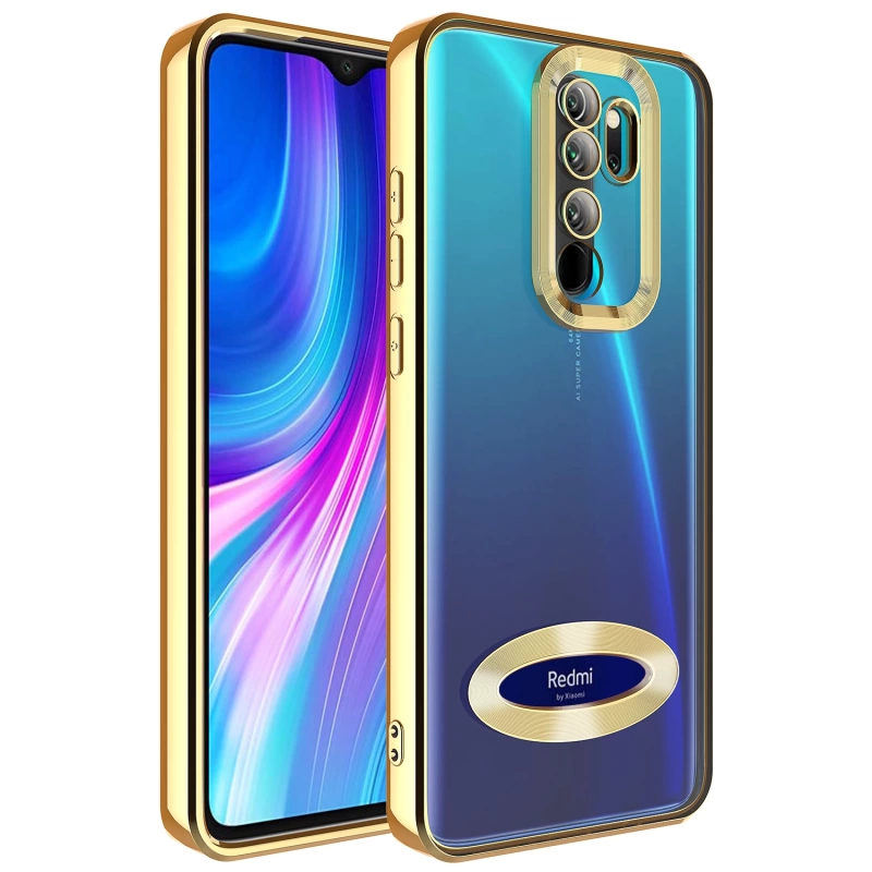 Xiaomi Redmi Note 8 Pro Kılıf Kamera Korumalı Logo Gösteren Zore Omega Kapak