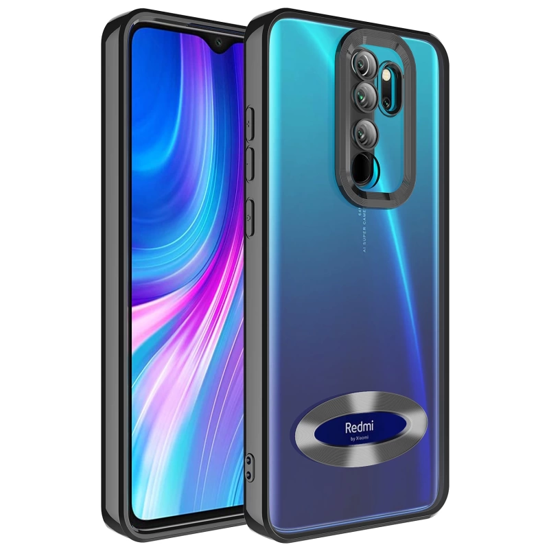 Xiaomi Redmi Note 8 Pro Kılıf Kamera Korumalı Logo Gösteren Zore Omega Kapak