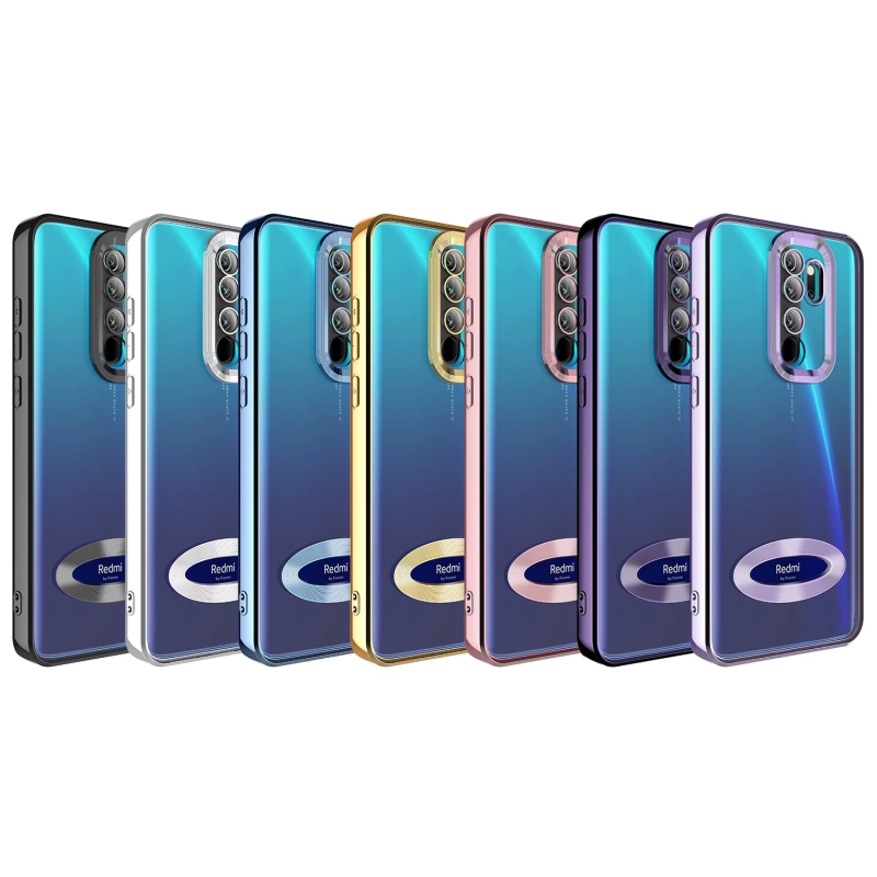 Xiaomi Redmi Note 8 Pro Kılıf Kamera Korumalı Logo Gösteren Zore Omega Kapak