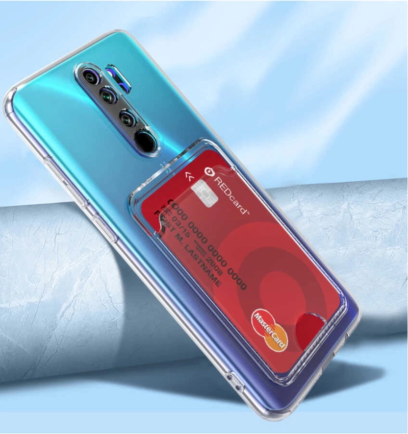 Xiaomi Redmi Note 8 Pro Kılıf Kartlıklı Şeffaf Zore Setra Clear Silikon Kapak