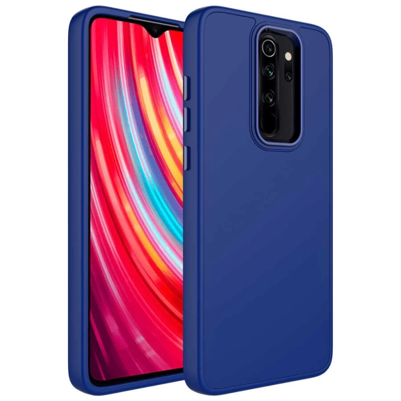 Xiaomi Redmi Note 8 Pro Kılıf Metal Çerçeve ve Buton Tasarımlı Silikon Zore Luna Kapak