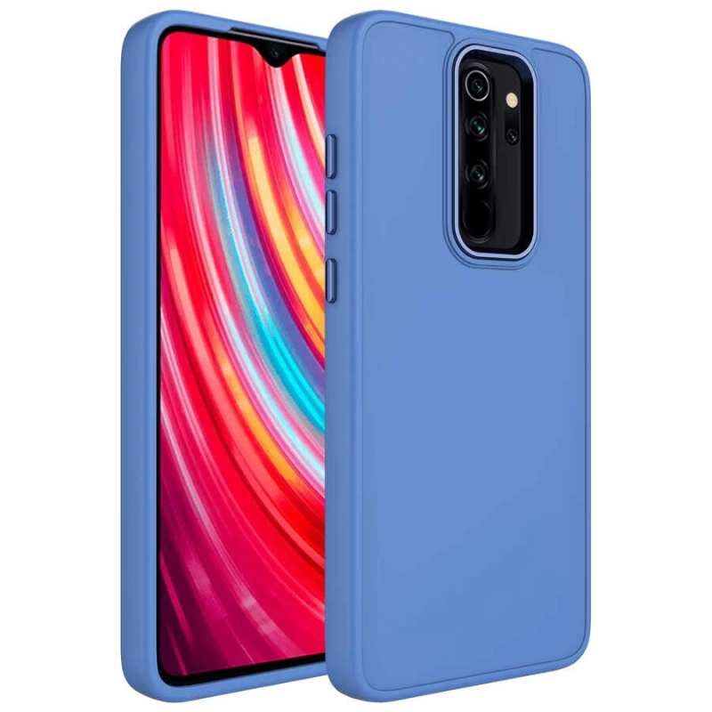 Xiaomi Redmi Note 8 Pro Kılıf Metal Çerçeve ve Buton Tasarımlı Silikon Zore Luna Kapak