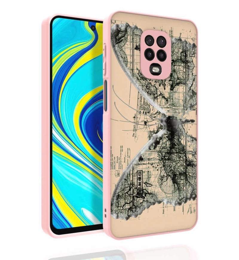 Xiaomi Redmi Note 9 Pro Kılıf Desenli Kamera Korumalı Parlak Zore Nora Kapak