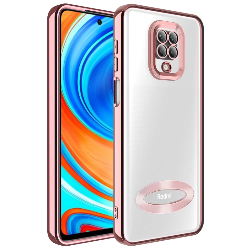 Xiaomi Redmi Note 9 Pro Kılıf Kamera Korumalı Logo Gösteren Zore Omega Kapak