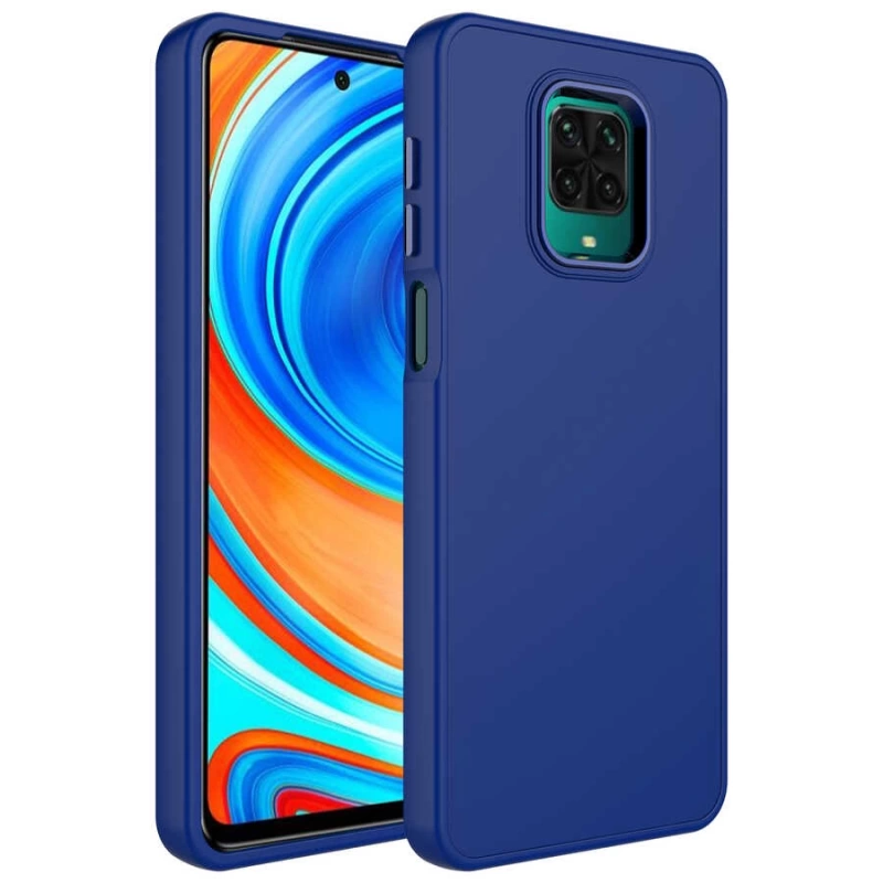 Xiaomi Redmi Note 9 Pro Kılıf Metal Çerçeve ve Buton Tasarımlı Silikon Zore Luna Kapak