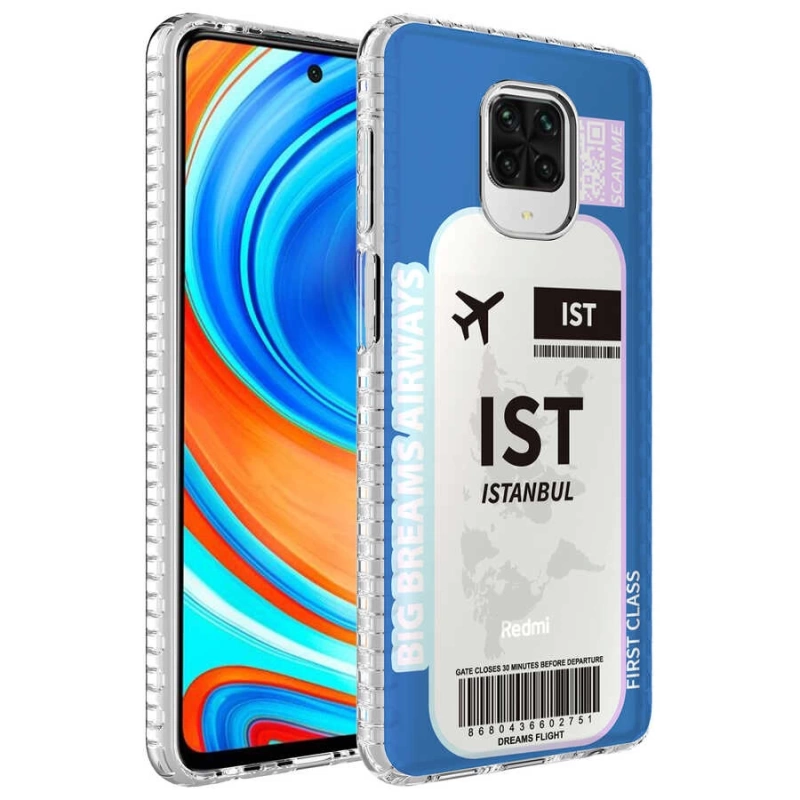 Xiaomi Redmi Note 9S Kılıf Airbag Kenarlı Renkli Desenli Silikon Zore Elegans Kapak