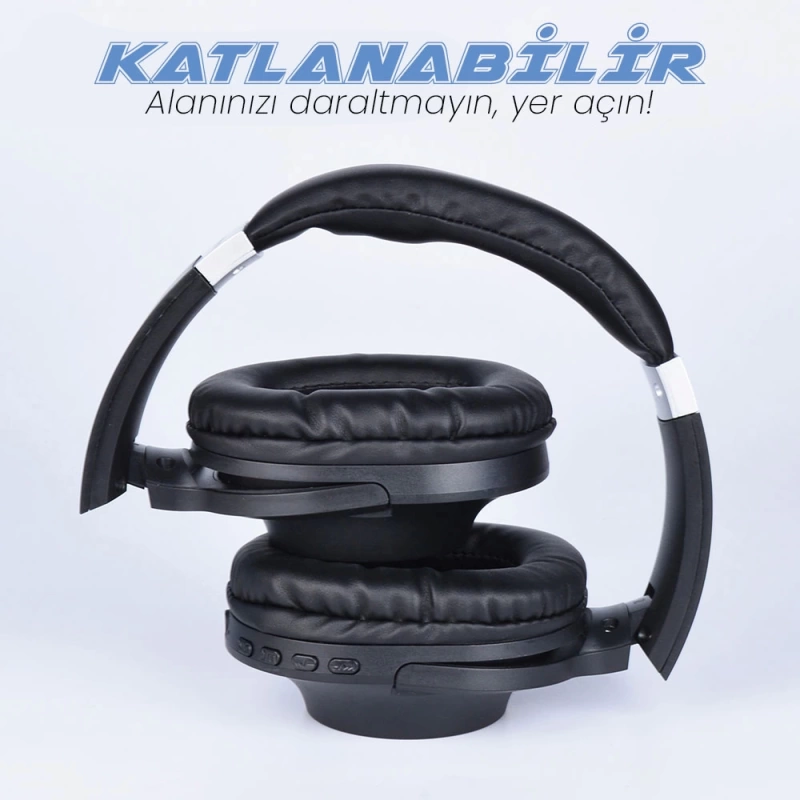 Zore BT850 Ayarlanabilir ve Katlanabilir 90 Derece Dönebilen Kulak Üstü Bluetooth Kulaklık