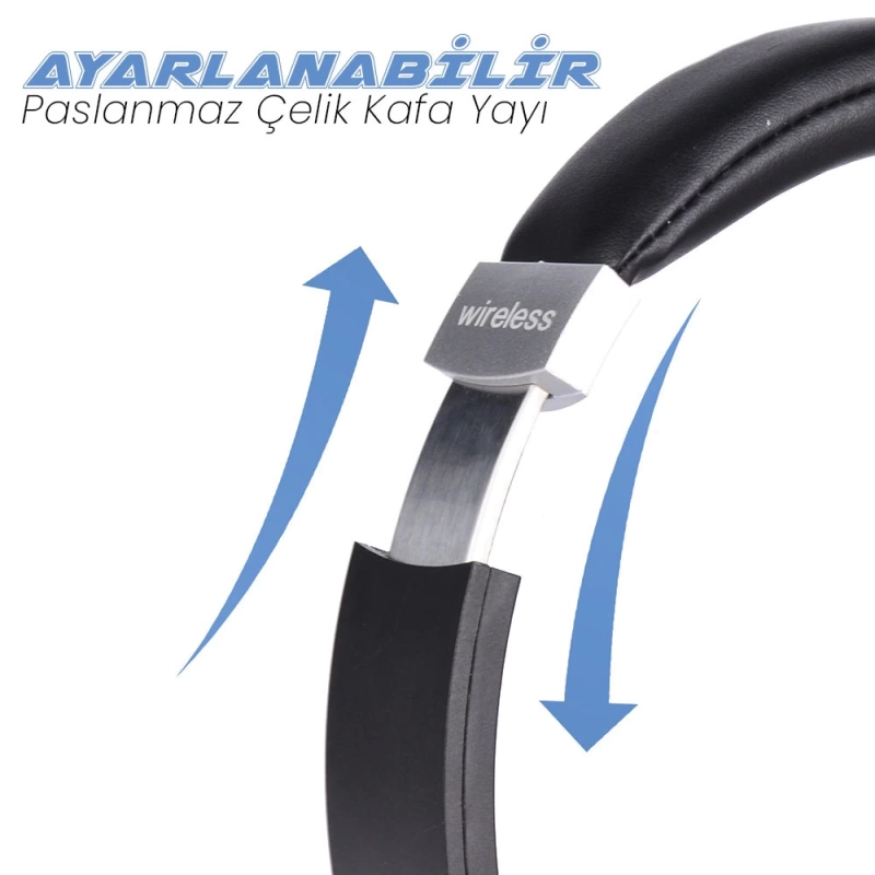 Zore BT850 Ayarlanabilir ve Katlanabilir 90 Derece Dönebilen Kulak Üstü Bluetooth Kulaklık