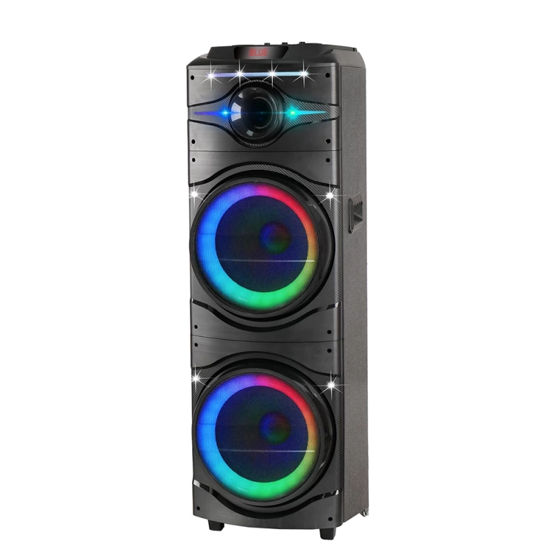 Zore GD-2016 Dijital LED Göstergeli FM Radyolu Mikrofonlu RGB TWS Çift 12 inç Stereo Bass Kablosuz Karaoke Hoparlör