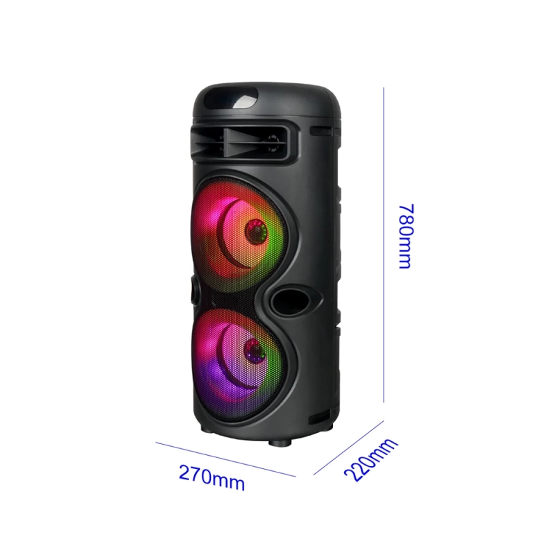 Zore GD-2402 Dijital LED Göstergeli FM Radyolu Mikrofonlu RGB TWS Çift 4 inç Stereo Bass Kablosuz Karaoke Hoparlör