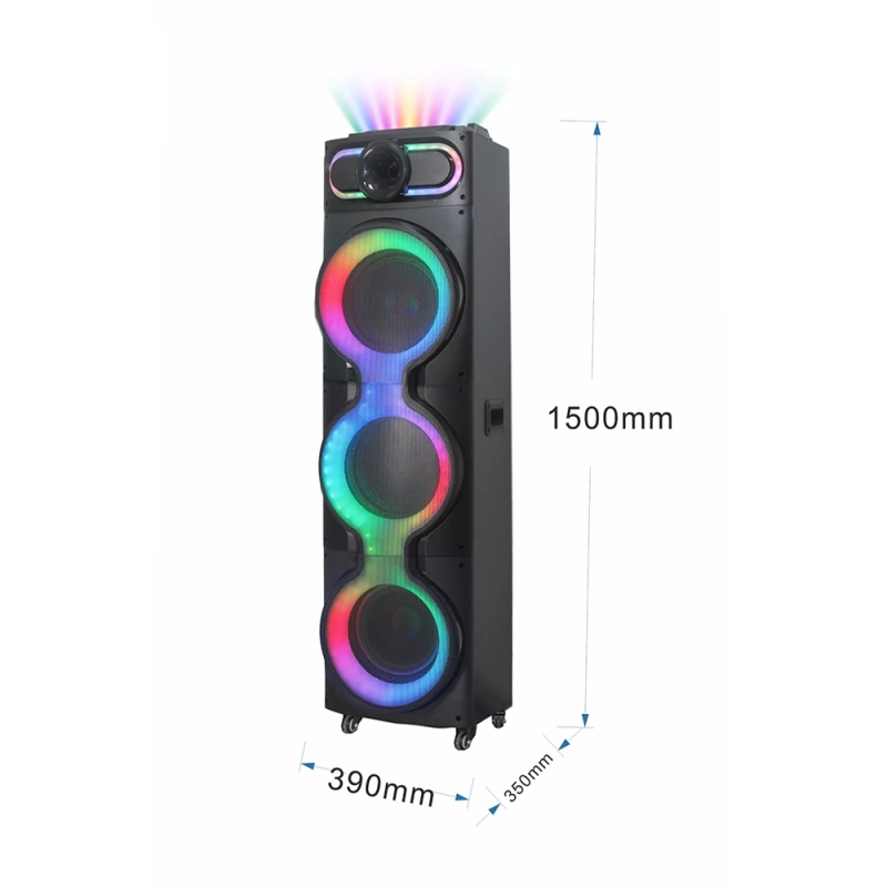 Zore GD-3126 Dijital LED Göstergeli Mikrofonlu RGB TWS Üçlü 10 inç Stereo Bass Kablosuz Karaoke Hoparlör