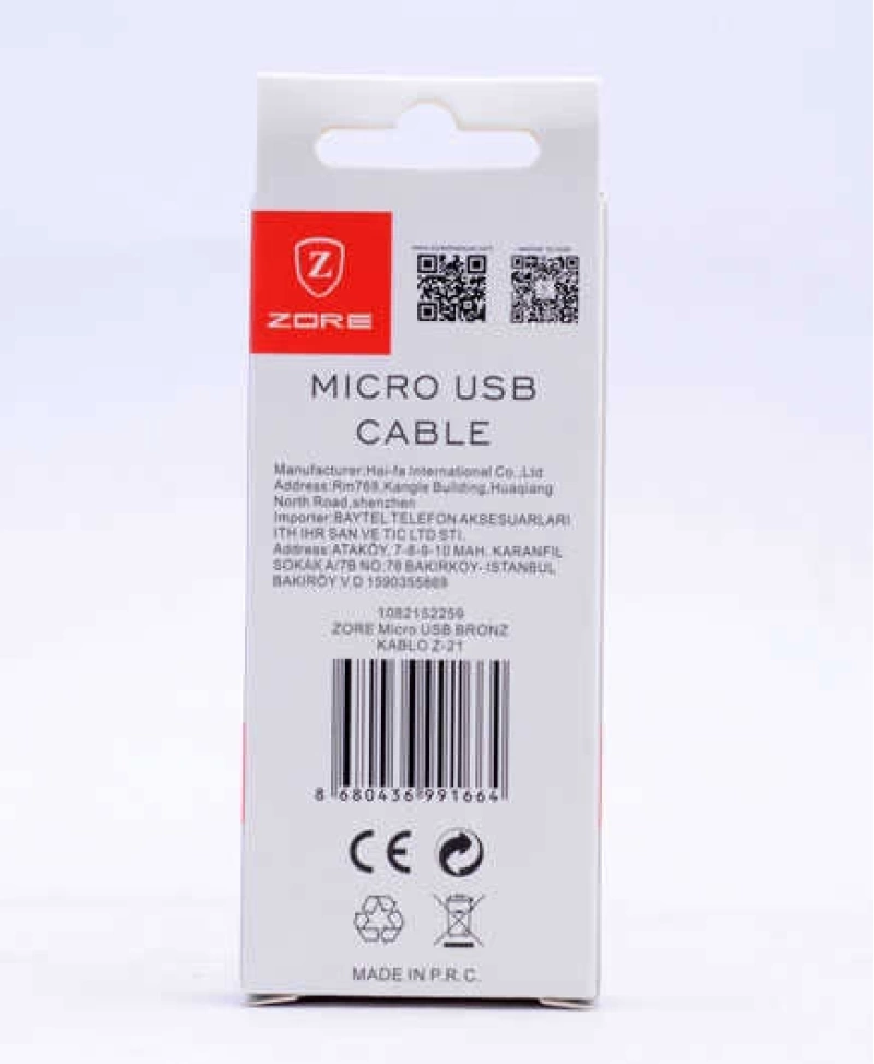 Zore Micro Usb Bronz Kablo Z-21