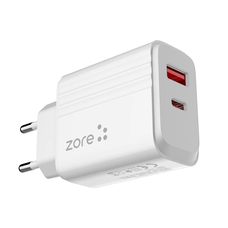 Zore Play Serisi PL3 Type-C to Type-C 2in1 PD Seyahat Şarj Aleti 20W