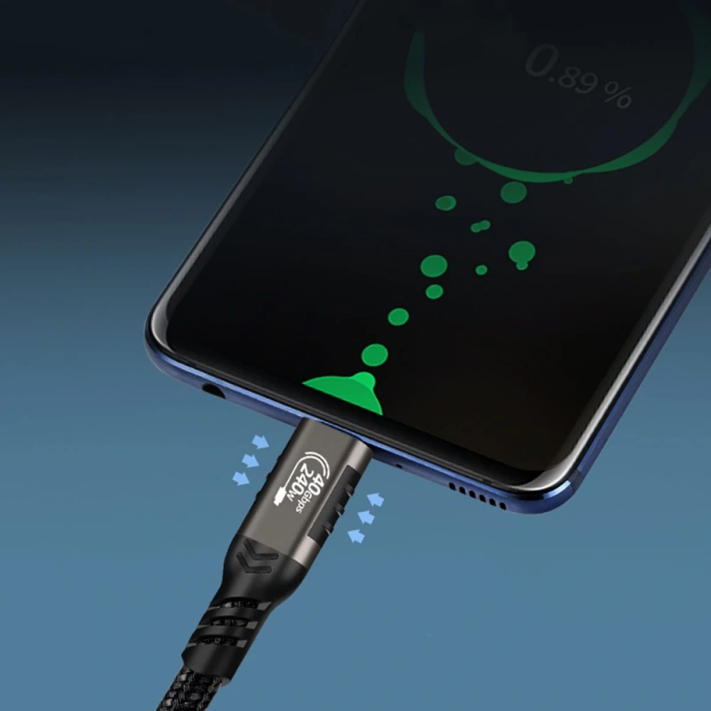 Zore QG01 Type-C to Type-C USB4 PD Data Kablosu 240W 40Gbps 8K@60Hz 1.5 Metre