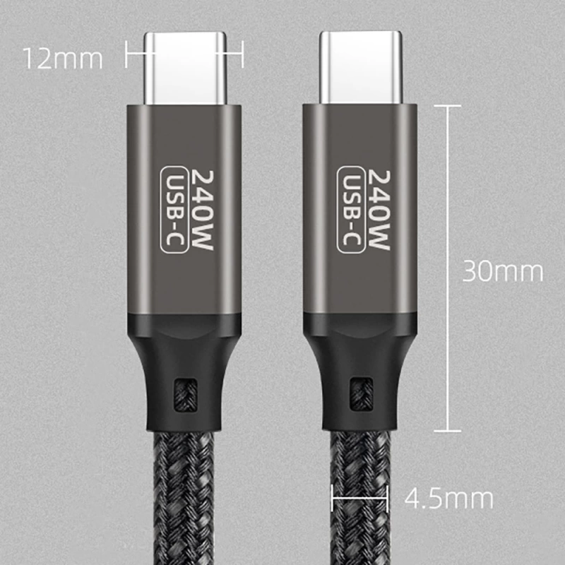 Zore QG02 Type-C to Type-C PD3.1 Data Kablosu 240W 480Mbps 0.5 Metre