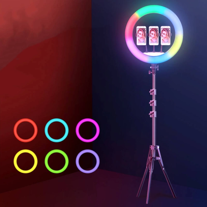 Zore RGB Light 56cm Işıklı Telefon Tutucu Ring Light