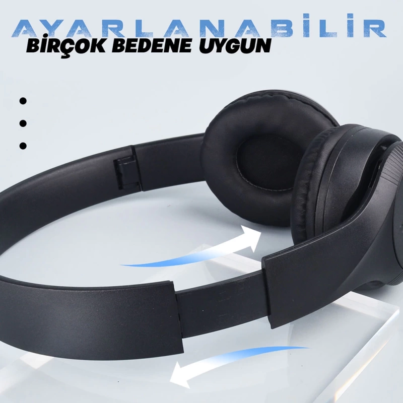 Zore ST95 Güçlü Ses Özelliği Ayarlanabilir ve Katlanabilir Kulak Üstü Bluetooth Kulaklık