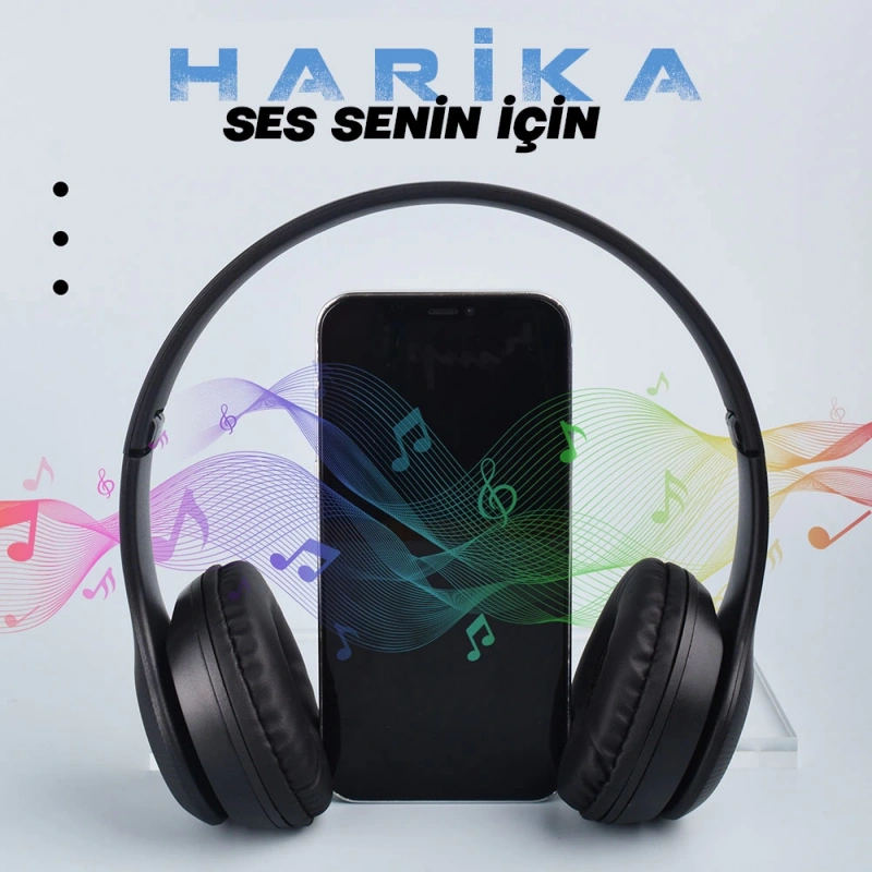 Zore ST95 Güçlü Ses Özelliği Ayarlanabilir ve Katlanabilir Kulak Üstü Bluetooth Kulaklık