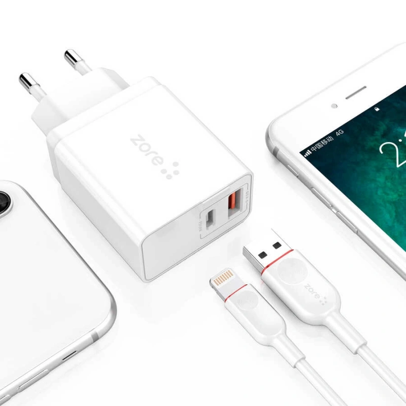 ​Zore XMac Serisi ZR-X2 Lightning 2 in 1 Şarj Seti