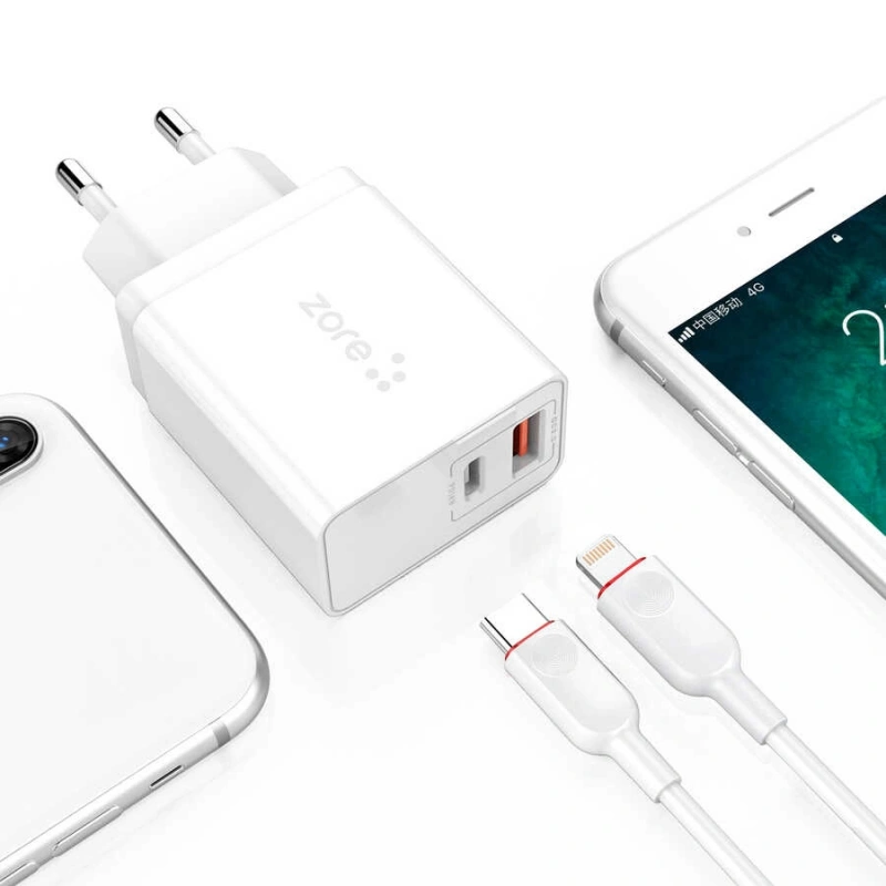 ​Zore XMac Serisi ZR-X2 PD To Lightning 2 in 1 Şarj Seti