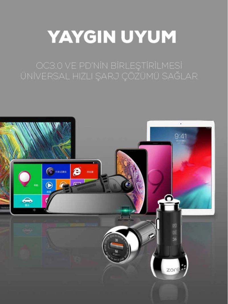 Zore ZR-C1 Micro 2 in 1 Araç Şarj Seti