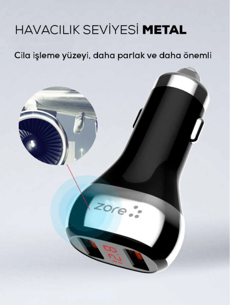 Zore ZR-C2 Type-C 2 in 1 Araç Şarj Seti