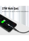 ALLY 1mt 27W Type-C To iPhone Lightning Süper Hızlı Data ve Şarj Kablosu, Akım ve Isı Korumalı Halat