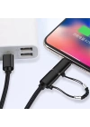 ALLY  2in1 USB Type C 60W Hızlı Şarj PD Kablosu+iPhone Başlık USB Kablo