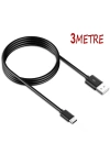 ALLY 3 Metre Type-C Uçlu Usb Kablo 2.4A Hızlı Şarj ve Data Kablosu