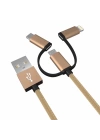 Ally 3in1 2.4a Type-C Micro Usb İphone 5,6,7,8 Halat Usb Kablo