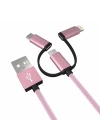 Ally 3in1 2.4a Type-C Micro Usb İphone 5,6,7,8 Halat Usb Kablo