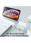 ALLY 3in1 İPhone-İPAD lightning To Usb Kamera Okuyucu