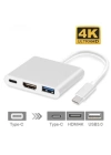 ALLY 4k Type C Hdmi Görüntü Aktarıcı 3 İn1 Şarj Usb Çıkışlı Kablo