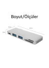 Ally 5 İn1 Usb-C Hub 3.0 Type-C Şarj Kart Reader Type-C Bütün Cihazlar İçin