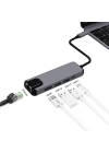 ALLY 5İN1  USB 3.1 Type C To HDMI 2xusb 3.0 RJ45 Ethernet Dönüştürücü Adaptör