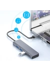 Ally ADS-309C 4in1 Type-C to USB + Type-C Hub Adaptör Çevirici Dönüştürücü Çoğaltıcı