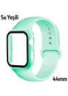 ALLY Apple Watch 4-5-6 44mm Silikon Kordon Kayış ve Ekran Koruyucu Kılıf