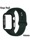 ALLY Apple Watch 4-5-6 44mm Silikon Kordon Kayış ve Ekran Koruyucu Kılıf