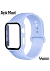 ALLY Apple Watch 4-5-6 44mm Silikon Kordon Kayış ve Ekran Koruyucu Kılıf