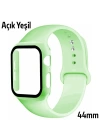 ALLY Apple Watch 4-5-6 44mm Silikon Kordon Kayış ve Ekran Koruyucu Kılıf