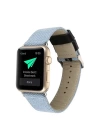 Ally Apple Watch 7-8 45mm 6-5-4 44mm Kayış Kordon Canvas Dokuma Blue Jean 3-2-1 42mm