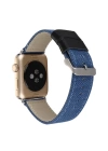 Ally Apple Watch 7-8 45mm 6-5-4 44mm Kayış Kordon Canvas Dokuma Blue Jean 3-2-1 42mm