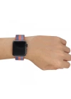 Ally Apple Watch 7-8 45mm 6-5-4 44mm Kayış Kordon Çizgili Nylon Premium 3-2-1 42mm