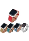 Ally Apple Watch 7-8 45mm 6-5-4 44mm Kordon Kayış Deri İnce Sim İşlemeli 3-2-1 42mm