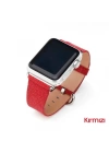 Ally Apple Watch 7-8 45mm 6-5-4 44mm Kordon Kayış Deri İnce Sim İşlemeli 3-2-1 42mm