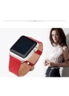 Ally Apple Watch 7-8 45mm 6-5-4 44mm Kordon Kayış Deri İnce Sim İşlemeli 3-2-1 42mm