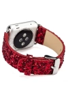 Ally Apple Watch 7-8 45mm 6-5-4 44mm Kordon Kayış Deri Sim İşlemeli 3-2-1 42mm