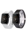 Ally Apple Watch 7-8 45mm 6-5-4 44mm Kordon Kayış Seramik Metal Kordon 3-2-1 42mm