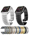 Ally Apple Watch 7-8 45mm 6-5-4 44mm Watch Ultra 49mm Kayış Kordon Paslanmaz Çelik 3-2-1 42mm